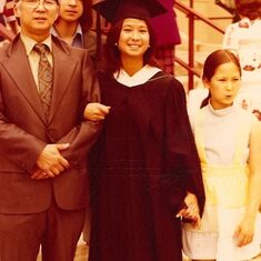 At sister Niki's graduation, wit Dad and Tanya, 1977
