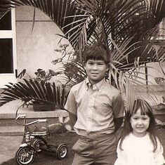 With little sister Tanya, 1969