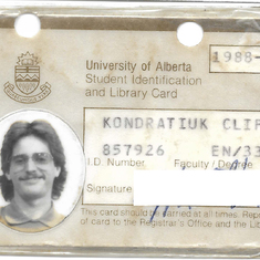 Cliff's university ID ... Yes, that was him back then!