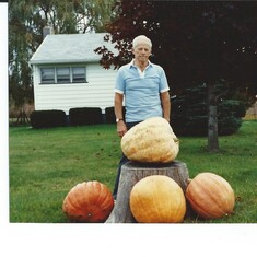 Dad and Pumpkins from his garden