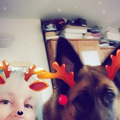 Me with evie our reindeer picture xxx