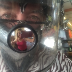 selfie in Casey's mirror nose. Aug 2021