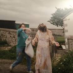 Coleen’s blackening - a Scottish tradition to wish the bride and groom luck