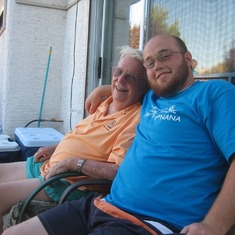 Joey (Grandson) enjoying the sun with Papa
