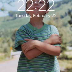Twos Day, today. I have your photo as my phone backdrop and got a screenshot as 22:22 on 2/22!