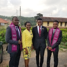 With Uche and his friends. The newly inducted doctors. 