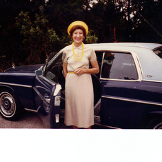 with Mercedes c. 1968. She had a personalized license plate: MY MB