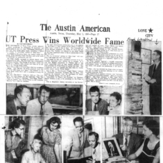 U.T. Press, 1957. Cora in bottom left pic.