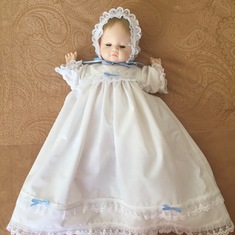 My babydoll - given to me at age 8.  Mom took care of it like it was me and sewed its' clothing