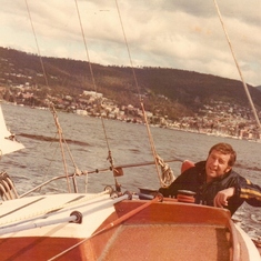 Con sailing on Derwent River, nipaluna (Hobart)