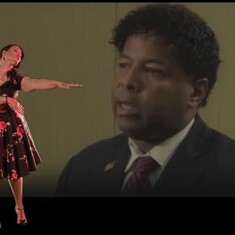 Audra, singing and dancing in Tribute to Corrogan Vaughn Video #1
