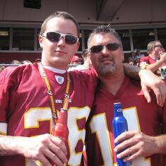 Cory and his dad at a Redskin game