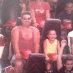 Chuck and Cory at Busch Gardens..Cory loved rollercoasters!