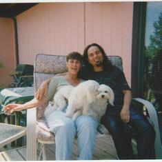 Cos with Me and my dogs  kansas late 1990"s