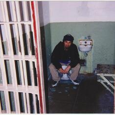 Cos in a cell on the toilet in Alcatraz