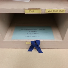 Criag's mailbox at school - forever in memory - no one else will use it.