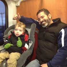Francisco and Uncle Craig on the train