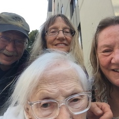 With Mom (Margaret), and sisters Judy and Peggy - August 2019