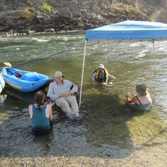 At the end of a fun day of rafting - Lower Fork of Salmon River, Idaho August 2013