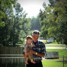 Curley Cloud with grandson, Silas Schmitt,  2012