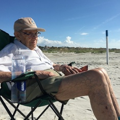 Curt sitting on the beach in South Carolina at age 96