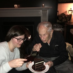 Curt with his favorite desert—chocolate cake!!