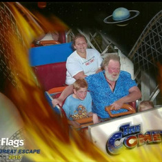 Christopher and pa on the Comet rollercoaster