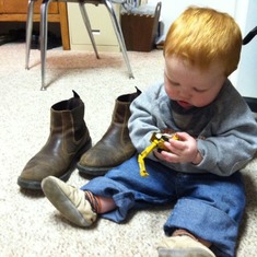 Jase loves PaPa's tractors