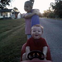 Going to PaPa's house! Jase and Cadynce Dagner