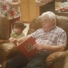 Dad reading 'The Night Before Christmas' 2015