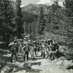With his boy scout troop hiking Flat Top Mountain 1963