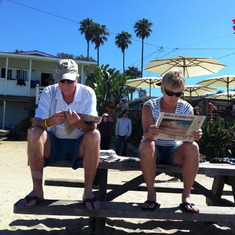 Waiting for breakfast at "Beachcombers" in Crystal Cove, CA