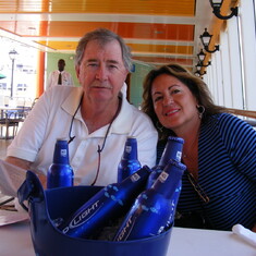 Alaska cruise with the ever-present helmet of Bud