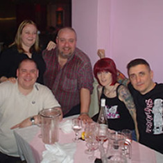 Me, Dan & Tina with H & Liz from Deadline in the curry house in Dartford, England