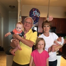 Dan loved being with his kids, but held a special place in his heart for his grandkids. Dan holding Charlie (Jenny's son), Christine holding Diana (Brandon's daughter) and Siena (Mark's daughter).