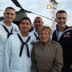 From left to right; unknown, Sam, Edwin, 'The General', and Daniel.  While they were volunteering on the Midway, June 21, 2007.