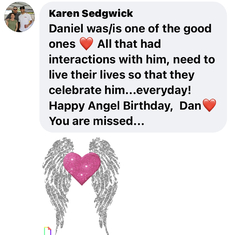 Posted on Facebook from the mother of one of Dan’s closest friends. On October 21, 2023. 