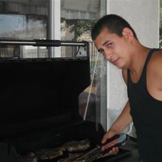 Danny cooking at the BBQ
