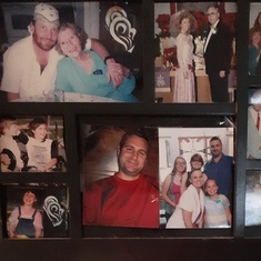 My family collage in the bedroom.  6 of the people have passed on...