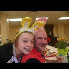 Me and my dad at Holy Family's Easter breakfast