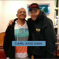 Dan visiting with our best man Carl in NJ
