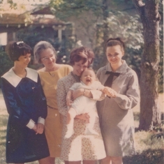 Daniel with Aunts & Grandmother Wentworth & His Mom in Hattiesburg for his Baptism.