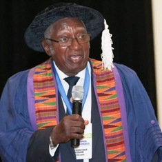 Receiving his Gold medal from the West African College of Physicians