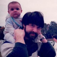 Daniel and his Dad, at the Richmond Zoo, 1996