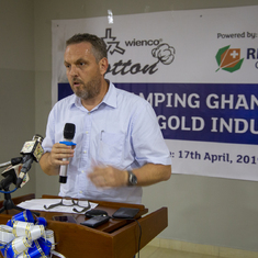 Mr. Ruegg at the launch of a $10 million investment in cotton. Tamale, Ghana. 