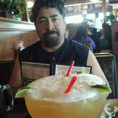 Dan and I about to get all messed up on 64 oz margaritas.