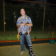 Barefoot lawn bowls Xmas event way back in 2011