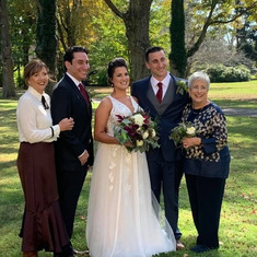 Dani, me, mom, Mike, and Jess on wedding day Oct 12 2019