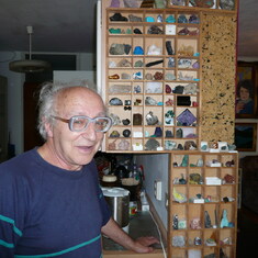 Khomskii near his collection of stones (Koeln, 2011)