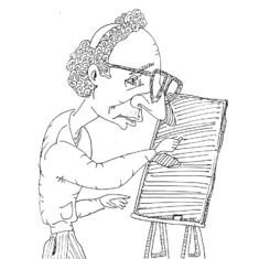 Well-meant caricature of Khomskii probably by Alexei Tsvelik